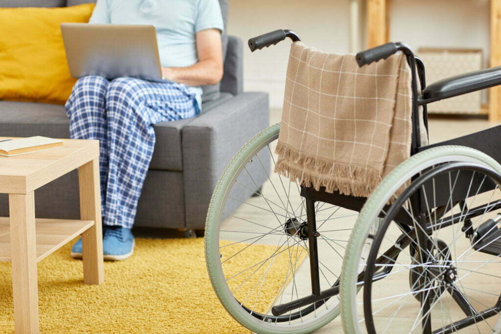 patient with a wheelchair