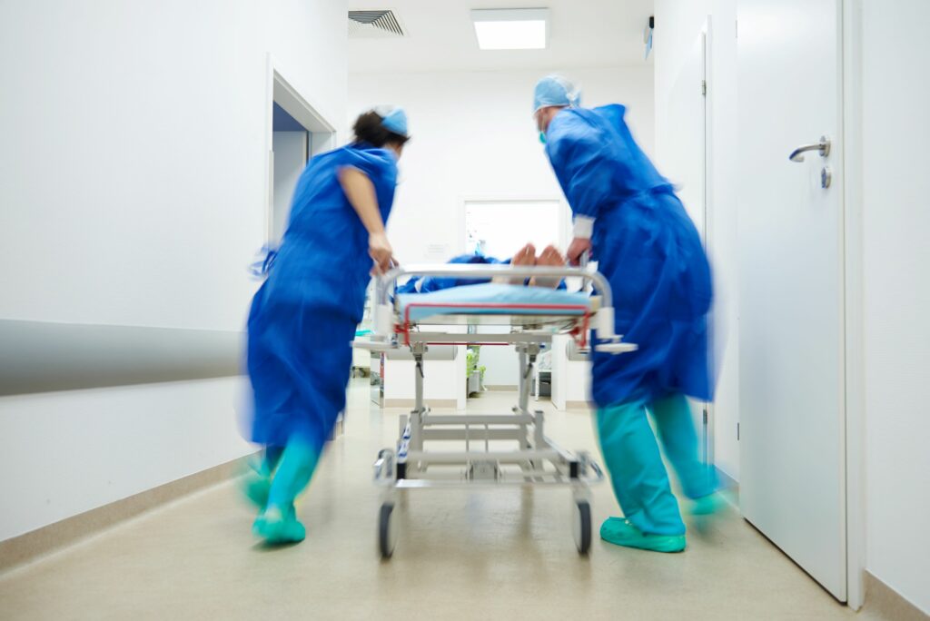 healthcare patient moved to operating room