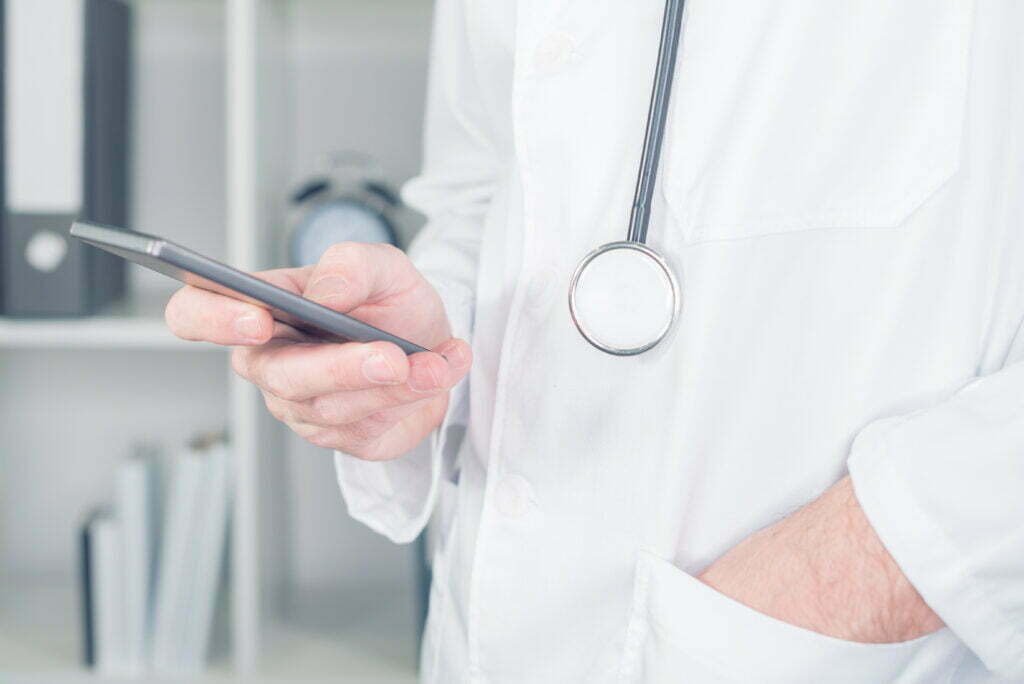 doctor using smart phone device