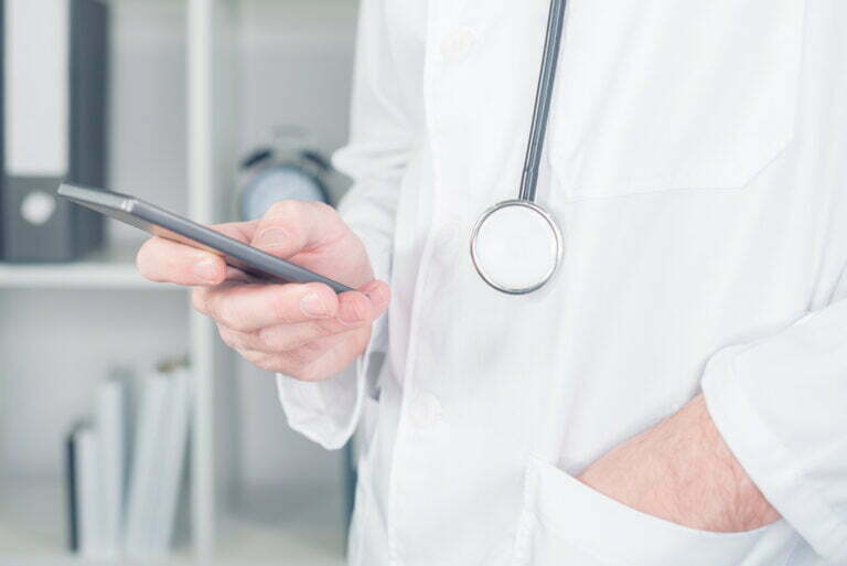 doctor using smart phone device