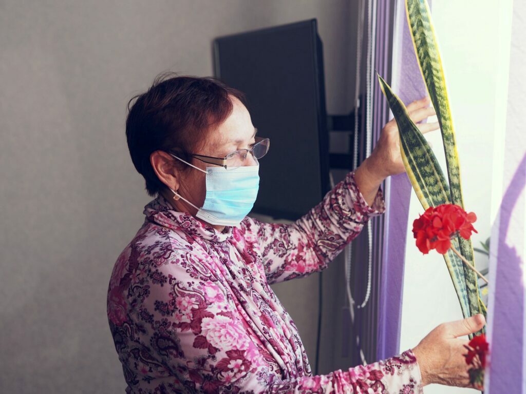 woman in medical mask during covid