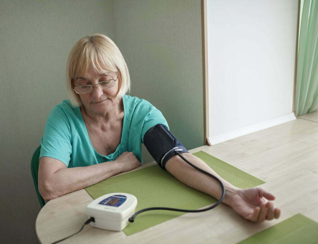 measuring blood pressure at home