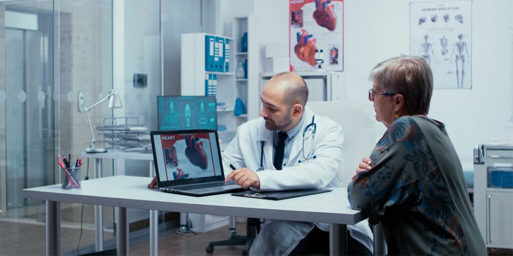 doctor discussing dilated cardiomyopathy to patient