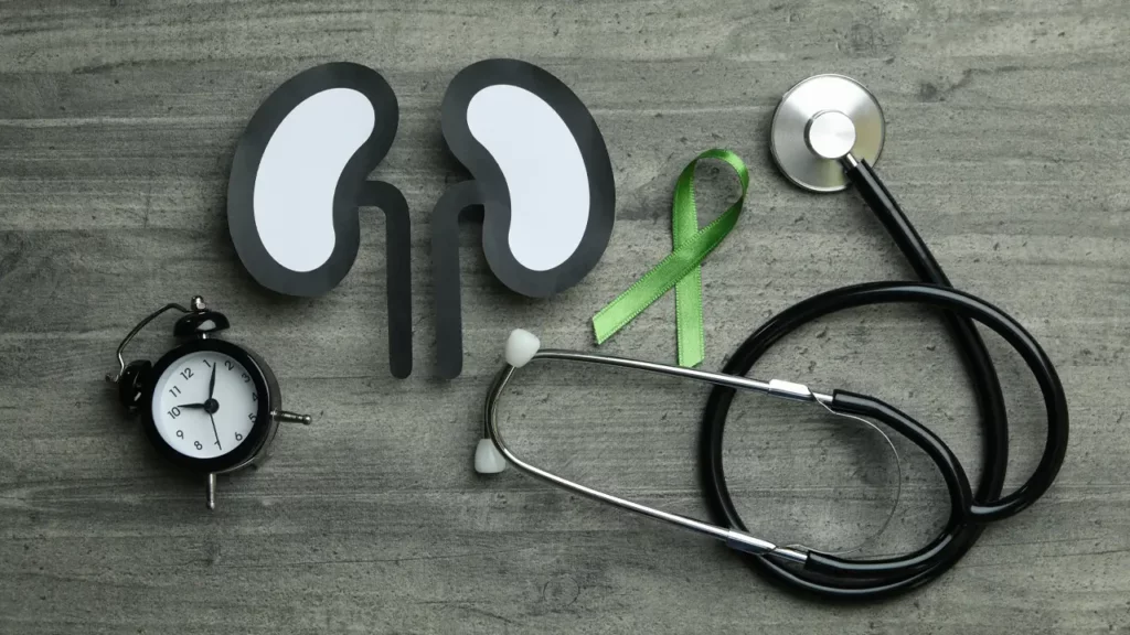 national kidney month awareness ribbon paper kidneys