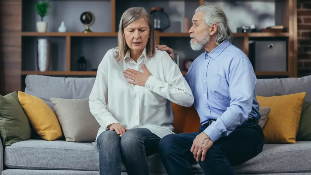 woman showing symptoms of end stage pulmonary hypertension