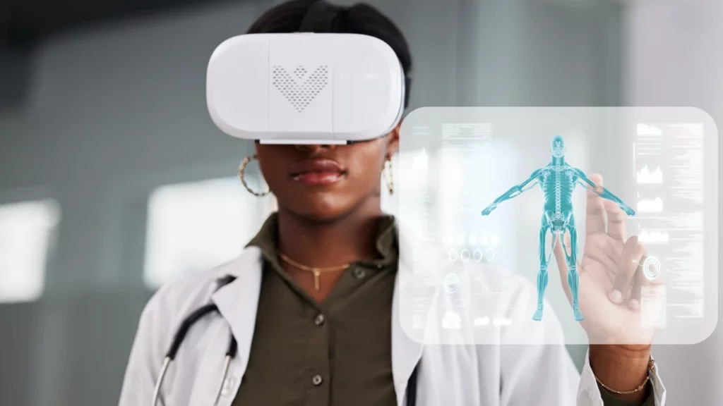 doctor virtual reality of human anatomy for digital healthcare